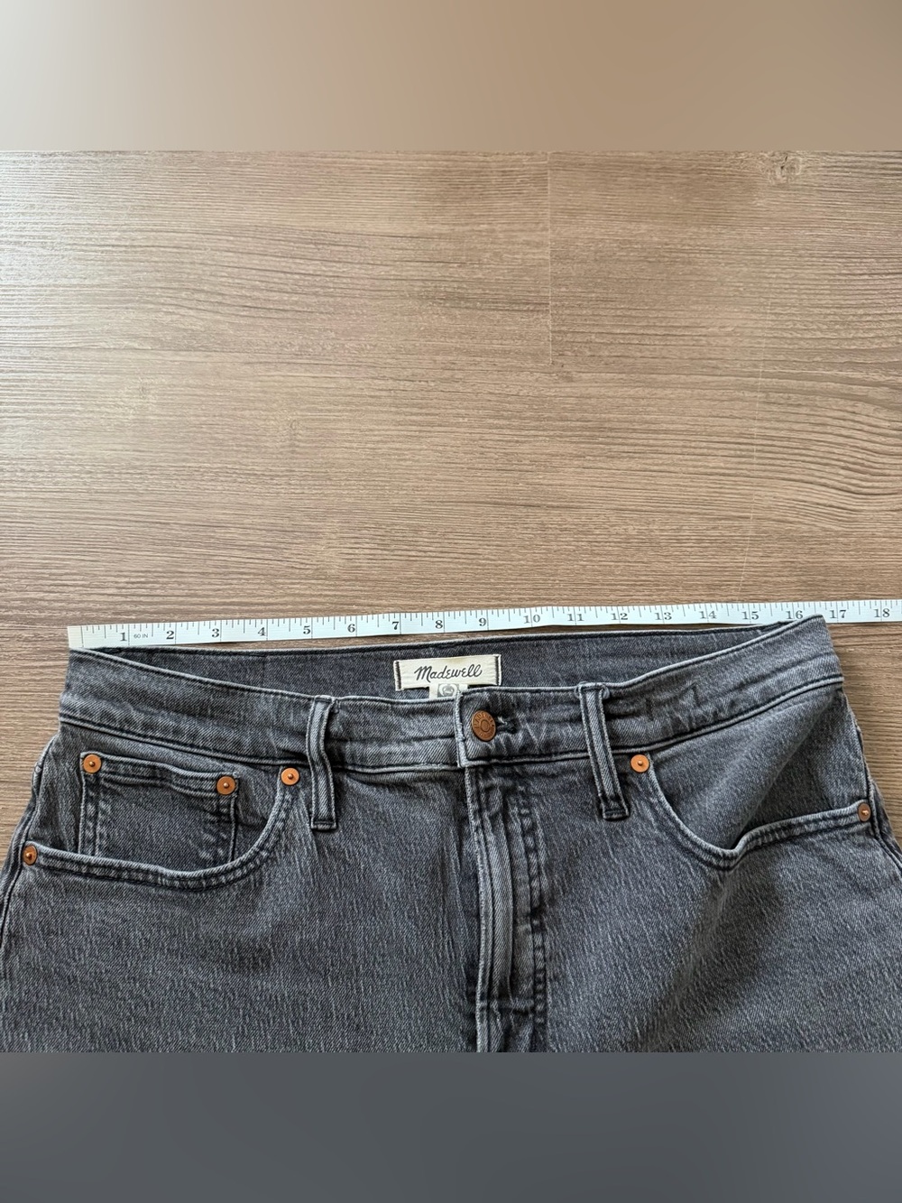 Madewell Perfect Vintage Wide Leg Crop Jeans Womens 30 Gray High Rise Raw Hem - Picture 7 of 12
